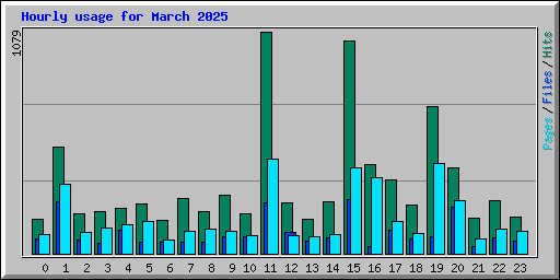 Hourly usage for March 2025