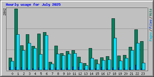 Hourly usage for July 2025