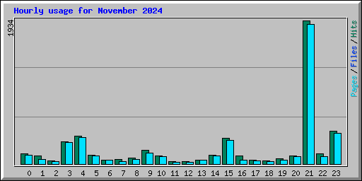 Hourly usage for November 2024