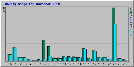 Hourly usage for November 2025